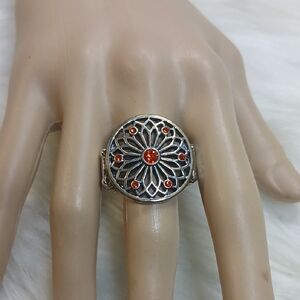 Paparazzi Silver Ring with Orange Highlights Strech